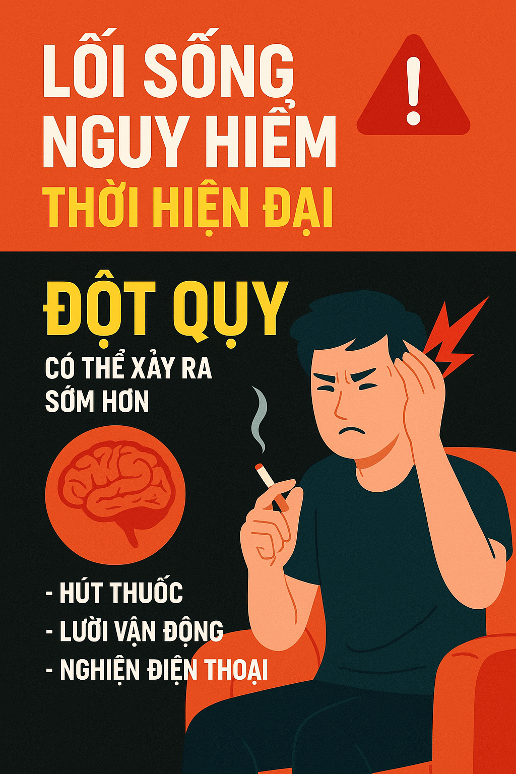 Đột quỵ và sự phát triển của xã hội hiện nay, thói quen sống của giới trẻ E29AED9D CFD3 4D55 90F8 F05C019F95B6