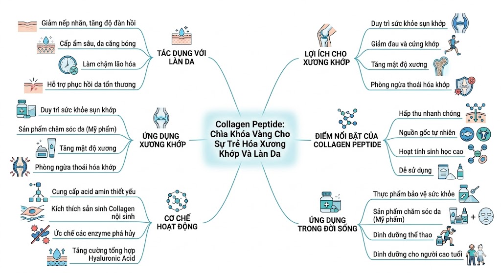 Collagen Peptide - Chìa Khóa Vàng Cho Sự Trẻ Hóa Xương Khớp Và Làn Da Collagen Peptide