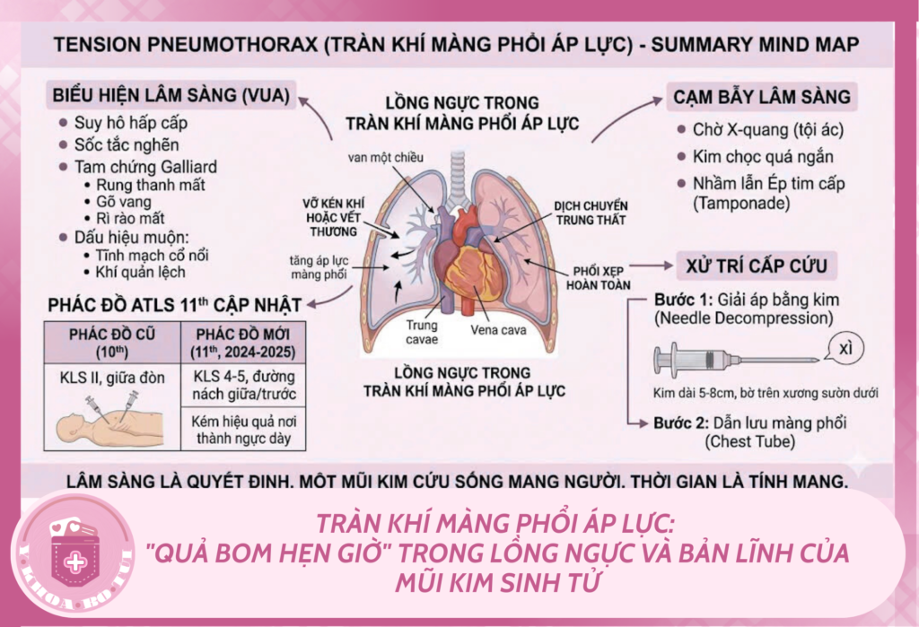 Tràn khí màng phổi áp lực: "quả bom hẹn giờ" trong lồng ngực và bản lĩnh của mũi kim sinh tử