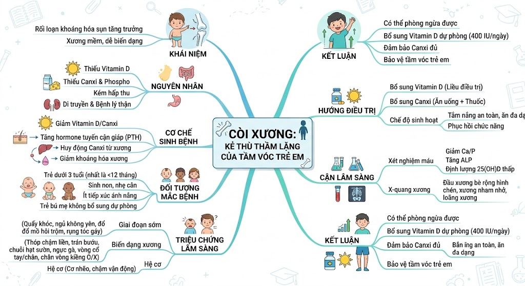Còi xương - kẻ thù thầm lặng của tầm vóc trẻ em COI XUONG KE THU THAM LANG CUA TAM VOC TRE EM