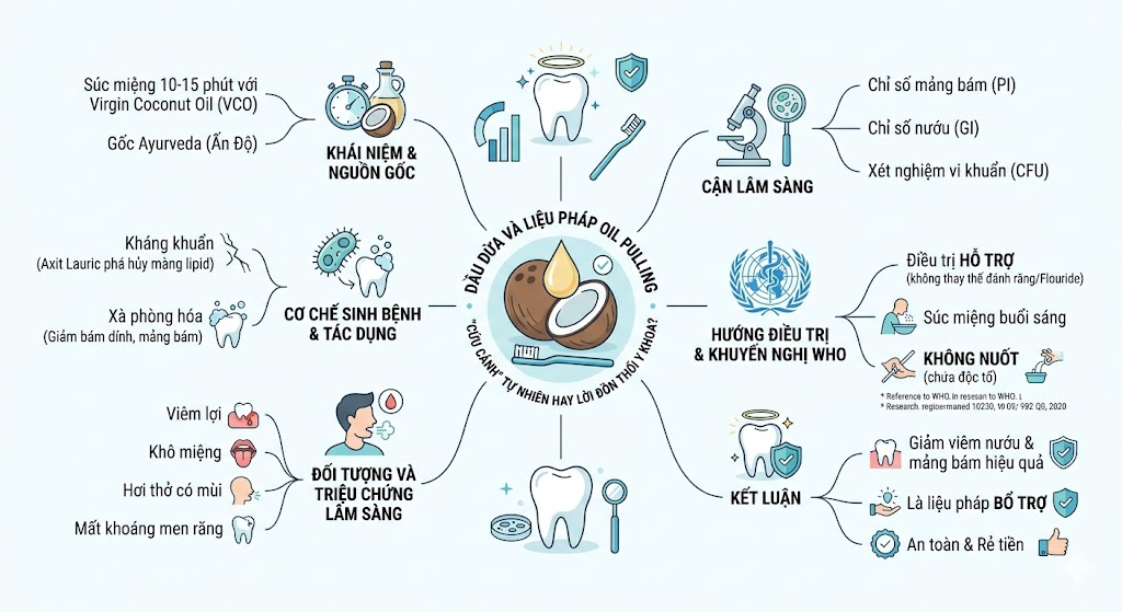 Dầu dừa và liệu pháp Oil Pulling: "Cứu cánh" tự nhiên hay lời đồn thổi y khoa? Dau dua va lieu phap Oil PullingCuu canh tu nhien hay loi don thoi y khoa